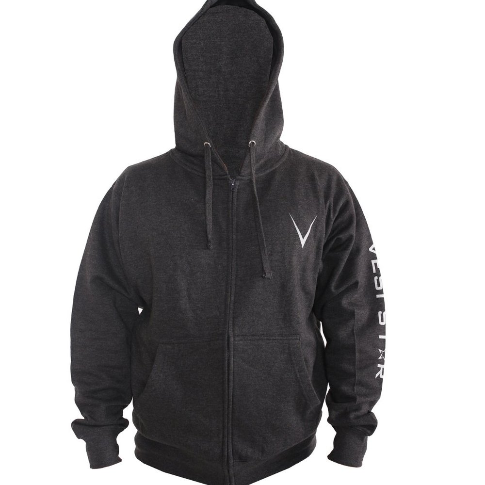 Vesi Star Cotton Hoodie, Zipper, Front Pockets